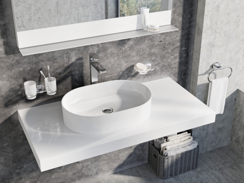 Ravak Ceramic O Slim 55x37 cm pultra ültethető mosdó, fehér XJX01155001