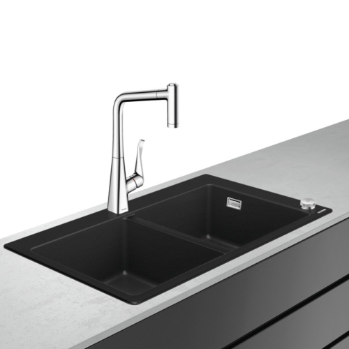 Hansgrohe C51-F770-05 mosogató kombináció 370/370 Select két medencével 43216000