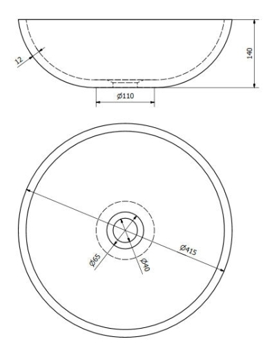 Sapho FORMIGO beton mosdó, 41cm, szürke (FG005)