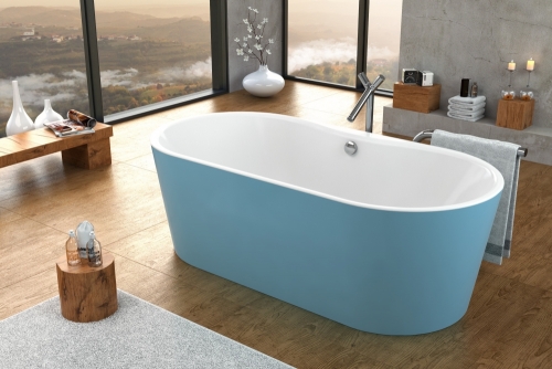 Kolpa-San Comodo-FS 185x90/MO BLUE/WH szabadon álló fürdőkád levegő masszázs rendszerrel 591730