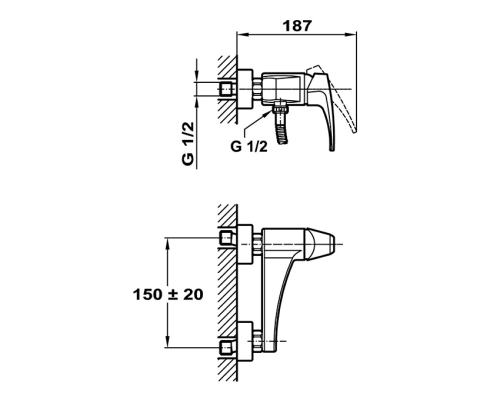Mofém Flame zuhany csaptelep zuhanyszett nélkül 402312800 (40.231.28.00)