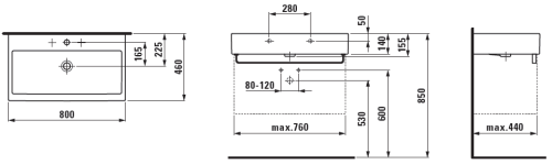 Laufen Living City 80x46 cm mosdó H8174360001041