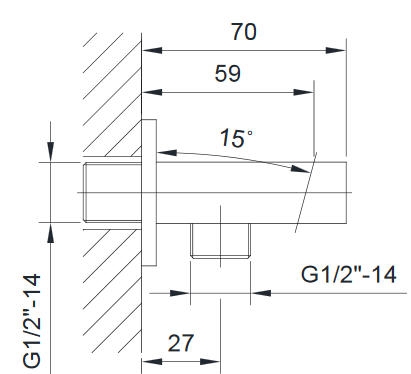 Sapho JUMPER fali kézizuhanytartó csatlakozóval, króm JM540