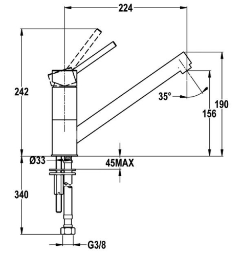 Teka Aura AUK 978 mosogató csaptelep, homokbézs 50.978.02.04 (509780204)