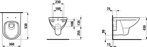 Laufen Pro rimless fali wc ülőkével szett H8669510000001