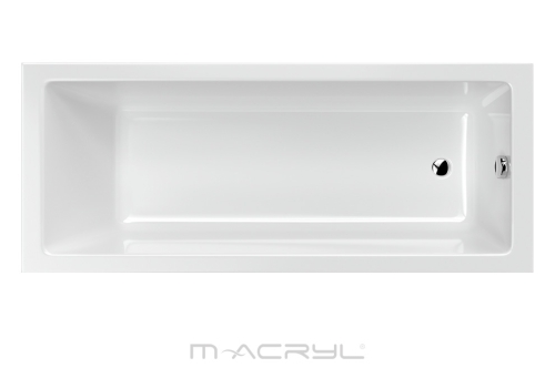 M-Acryl Sandra 150x70 cm egyenes kád kádlábbal, fehér 12389