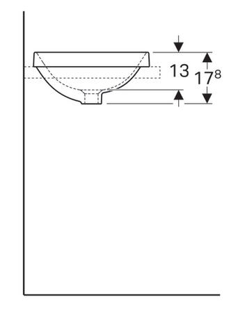 Geberit VariForm 40 cm kerek beépíthető mosdó túlfolyó nélkül 500.702.01.2