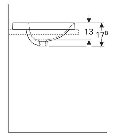 Geberit VariForm 48 cm kerek beépíthető mosdó túlfolyó nélkül 500.706.01.2