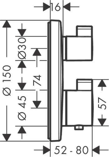 Hansgrohe Ecostat S falsík alatti termosztátos színkészlet beépítőtesttel SZP-HG1 (15758000, 01800180)