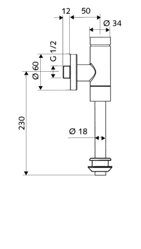 Schell falon kívüli vizelde öblítőszelep SCHELLOMAT Basic, DN 15, 024770699