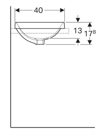 Geberit VariForm 55x40 cm szögletes beépíthető mosdó túlfolyó nélkül 500.739.01.2