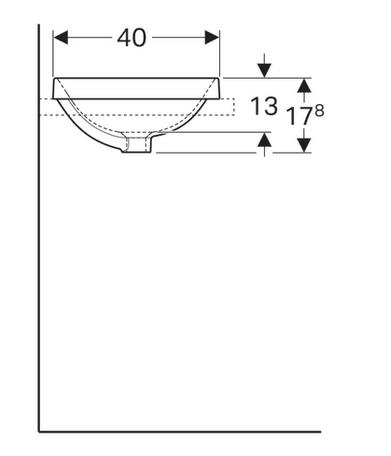 Geberit VariForm 55x40 cm szögletes beépíthető mosdó túlfolyóval 500.736.01.2