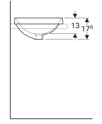 Geberit VariForm 40 cm kerek beépíthető mosdó túlfolyóval 500.701.01.2