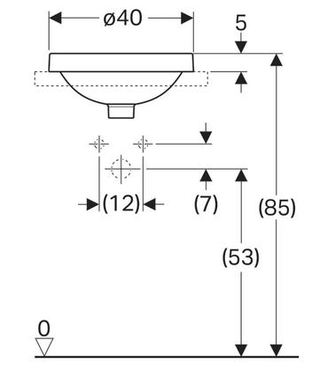 Geberit VariForm 40 cm kerek beépíthető mosdó túlfolyóval 500.701.01.2