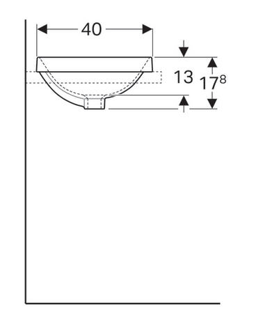 Geberit VariForm 55x40 cm ovális beépíthető mosdó túlfolyó nélkül 500.719.01.2