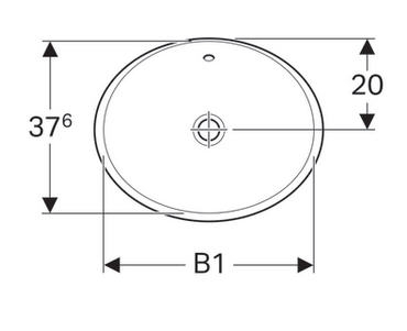 Geberit VariForm 55x40 cm ovális beépíthető mosdó túlfolyóval 500.716.01.2