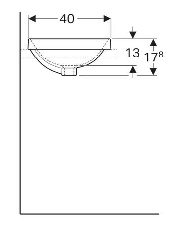 Geberit VariForm 50x40 cm ovális beépíthető mosdó túlfolyó nélkül 500.710.01.2