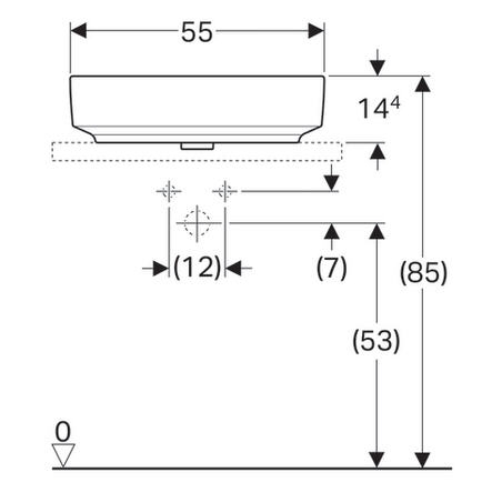 Geberit VariForm 55x40 cm pultra ültethető mosdó 500.774.01.2