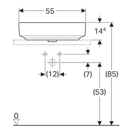 Geberit VariForm 55x40 cm pultra ültethető mosdó 500.771.01.2