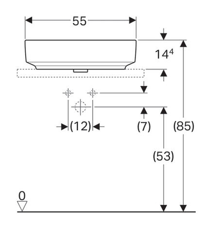 Geberit VariForm 55x40 cm pultra ültethető mosdó 500.779.01.2