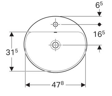 Geberit VariForm 50x45 cm beépíthető mosdó túlfolyóval 500.712.01.2