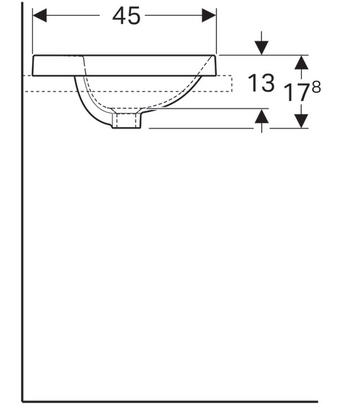 Geberit VariForm 50x45 cm beépíthető mosdó túlfolyó nélkül 500.714.01.2