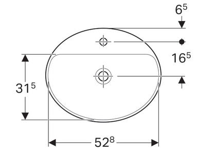 Geberit VariForm 55x45 cm beépíthető mosdó túlfolyó nélkül 500.722.01.2