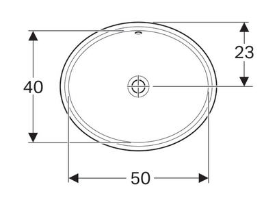 Geberit VariForm 56x46 cm alulról beépíthető mosdó túlfolyóval 500.753.01.2