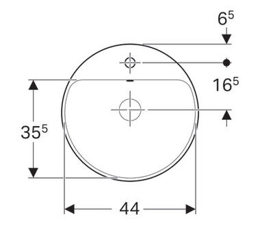 Geberit VariForm 48 cm kerek beépíthető mosdó túlfolyóval 500.705.01.2