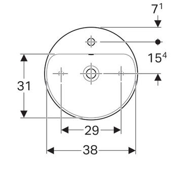 Geberit VariForm 45 cm pultra ültethető mosdó 500.769.01.2