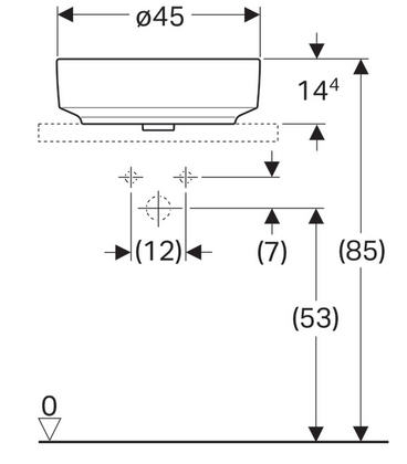 Geberit VariForm 45 cm pultra ültethető mosdó 500.769.01.2