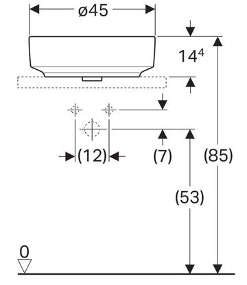 Geberit VariForm 45 cm pultra ültethető mosdó túlfolyó nélkül 500.770.01.2