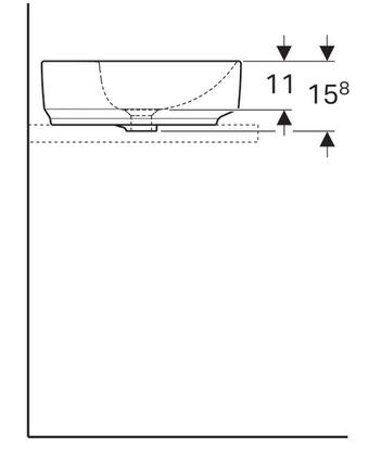 Geberit VariForm 45 cm pultra ültethető mosdó túlfolyó nélkül 500.770.01.2