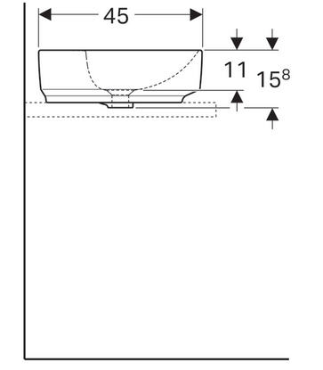 Geberit VariForm 60x45 cm pultra ültethető mosdó túlfolyó nélkül 500.781.01.2