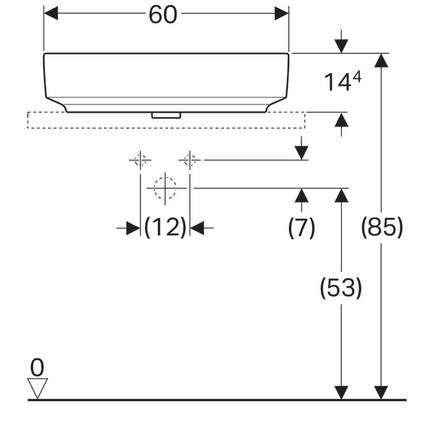 Geberit VariForm 60x45 cm pultra ültethető mosdó 500.772.01.2