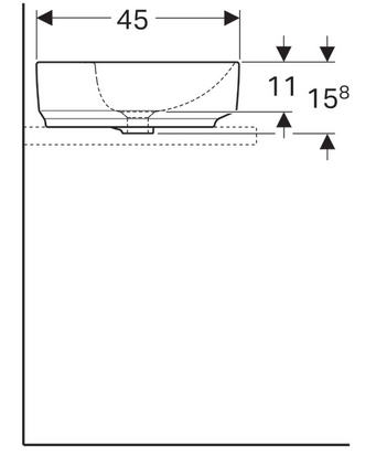 Geberit VariForm 60x45 cm pultra ültethető mosdó 500.772.01.2