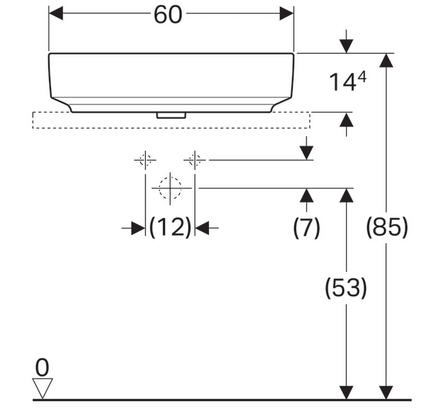 Geberit VariForm 60x45 cm pultra ültethető mosdó túlfolyó nélkül 500.773.01.2