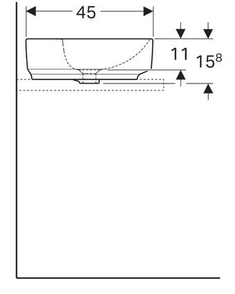 Geberit VariForm 60x45 cm pultra ültethető mosdó túlfolyó nélkül 500.778.01.2