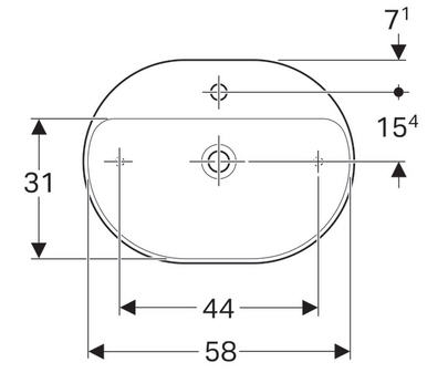 Geberit VariForm 60x45 cm pultra ültethető mosdó túlfolyó nélkül 500.778.01.2