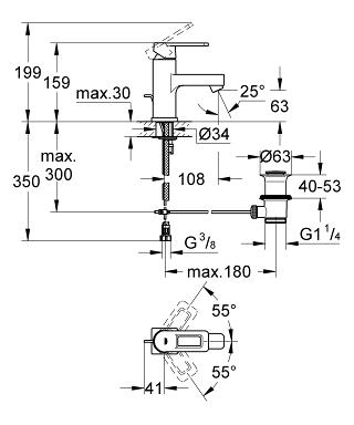 Grohe Quadra mosdó csaptelep S méret 32630000