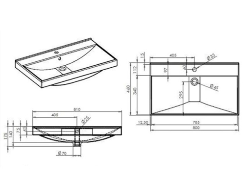 AREZZO design Maxxi 80 cm-es mosdó AR-145810