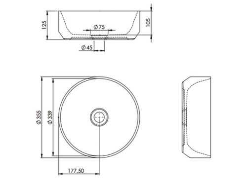 AREZZO design Piato pultra ültethető mosdó AR-145041