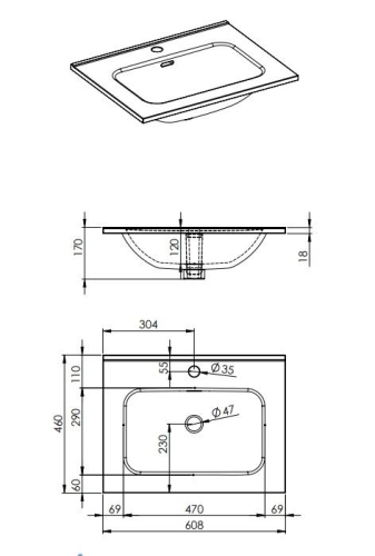 AREZZO design SKAPPA 60 cm mosdó, fehér AR-145830