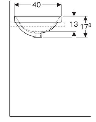 Geberit VariForm 60x40 cm beépíthető mosdó túlfolyóval 500.728.01.2