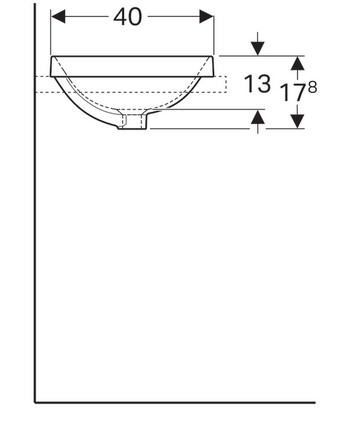 Geberit VariForm 60x40 cm beépíthető mosdó túlfolyó nélkül 500.731.01.2