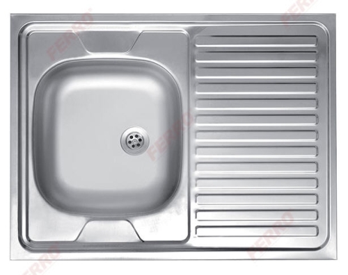Ferro egymedencés mosogató jobb oldali csepptálcával 60x80 cm szövetmintás DR60/80PTS.H