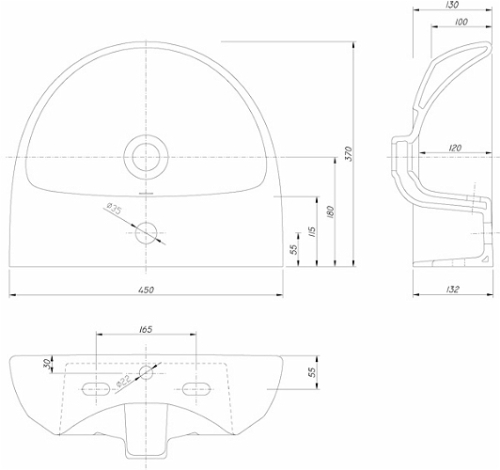 Geberit Selnova 45x37 cm kézmosó 500.324.01.1