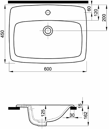 Geberit Selnova Square beépíthető mosdó szögletes 500.307.01.1