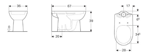 Geberit Selnova mélyöblítésű, alsó kifolyású monoblokkos wc 500.281.01.1