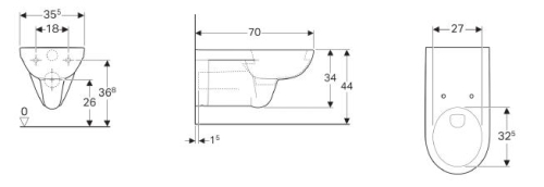 Geberit Selnova Comfort falra rögzíthető wc mozgáskorlátozottaknak 500.261.01.1